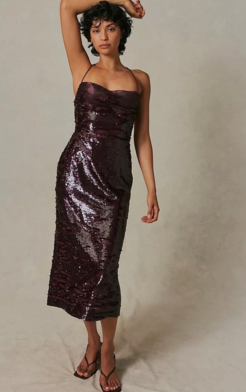 NWOT Sabina Musayev x Free People Zarya Dress Maroon Size XS